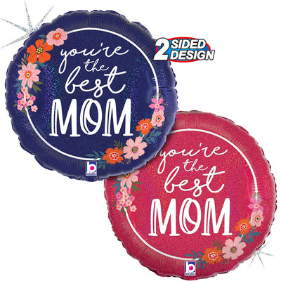 Betallic 18 inch FLORAL BEST MOM Foil Balloon 26171-B-U