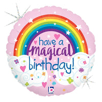 Betallic 18 inch GLITTER MAGICAL RAINBOW BIRTHDAY Foil Balloon