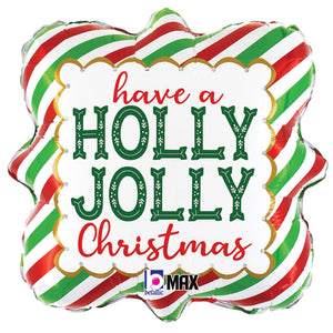 Betallic 18 inch HOLLY JOLLY CHRISTMAS Foil Balloon 26233-B-U