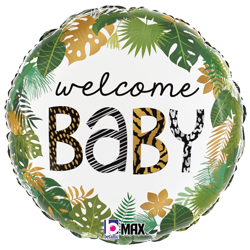 Betallic 18 inch JUNGLE WELCOME BABY Foil Balloon 26224-B-U