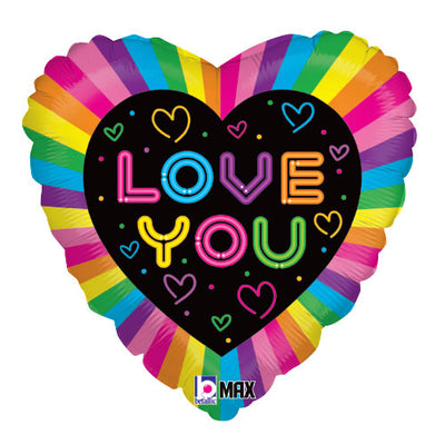 Betallic 18 inch NEON LOVE Foil Balloon 36766-B-U