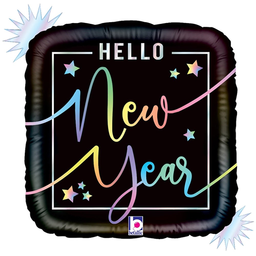 Betallic 18 inch OPAL HELLO NEW YEAR Foil Balloon 26027-B-U