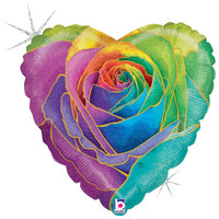 Betallic 18 inch RAINBOW ROSE Foil Balloon 36919-B-U