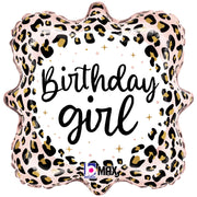 Betallic 18 inch SATIN LEOPARD BIRTHDAY GIRL Foil Balloon 26284P-B-P