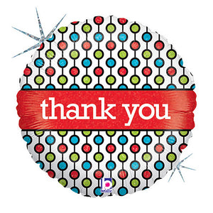 Betallic 18 inch THANK YOU BEADS Foil Balloon 86926P-B-P