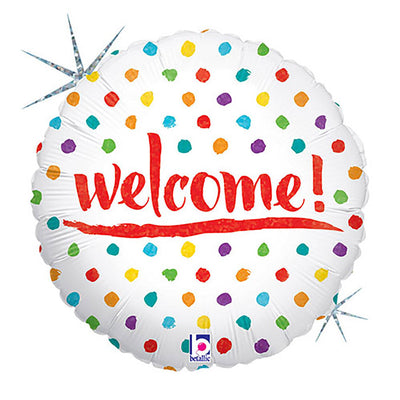 Betallic 18 inch WELCOME DOTS Foil Balloon 36282P-B-P