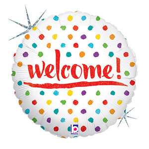 Betallic 18 inch WELCOME DOTS Foil Balloon 36282P-B-P