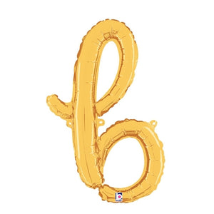 Betallic 24 inch SCRIPT LETTER B GOLD (AIR-FILL ONLY) Foil Balloon 34702GP-B-P