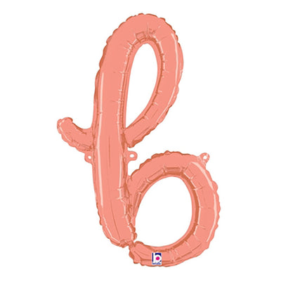 Betallic 24 inch SCRIPT LETTER B - ROSE GOLD (AIR-FILL ONLY) Foil Balloon 34702RGP-B-P