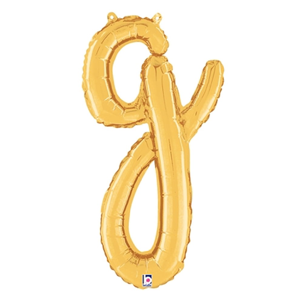 Betallic 24 inch SCRIPT LETTER G GOLD (AIR-FILL ONLY) Foil Balloon 34707GP-B-P