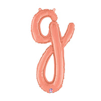 Betallic 24 inch SCRIPT LETTER G - ROSE GOLD (AIR-FILL ONLY) Foil Balloon 34707RGP-B-P