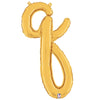 Betallic 24 inch SCRIPT LETTER Q GOLD (AIR-FILL ONLY) Foil Balloon 34717GP-B-P