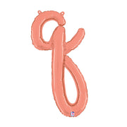 Betallic 24 inch SCRIPT LETTER Q - ROSE GOLD (AIR-FILL ONLY) Foil Balloon 34717RGP-B-P