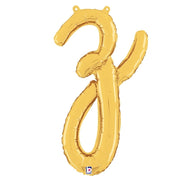 Betallic 24 inch SCRIPT LETTER Z GOLD (AIR-FILL ONLY) Foil Balloon 34726GP-B-P