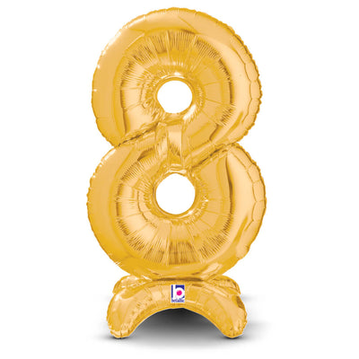 Betallic 25 inch STANDUPS NUMBER 8 - GOLD (AIR-FILL ONLY) Foil Balloon 13848GP-B-P