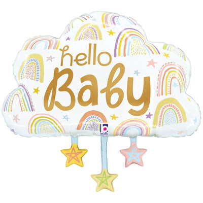 Betallic 28 inch HELLO BABY CLOUD Foil Balloon 25294P-B-P