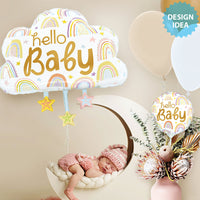 Betallic 28 inch HELLO BABY CLOUD Foil Balloon 25294P-B-P