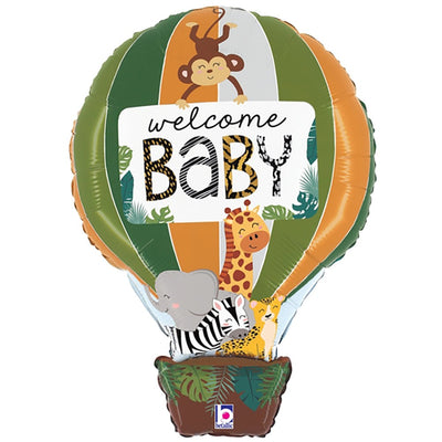 Betallic 30 inch JUNGLE ANIMAL WELCOME BABY Foil Balloon 25224P-B-P