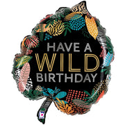 Betallic 30 inch WILD BIRTHDAY TROPICAL LEAF Foil Balloon 25201P-B-P