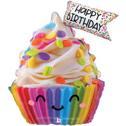 Betallic 31 inch CUTE CUPCAKE BIRTHDAY Foil Balloon 25282P-B-P