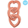 Betallic 41 inch LINKING HEART ROSE GOLD Foil Balloon 25087-B-P