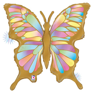 Betallic 33 inch OPAL BUTTERFLY Foil Balloon 25093-B-P