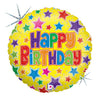 Betallic 36 inch BOLD STARS BIRTHDAY Foil Balloon 83823P-B-P