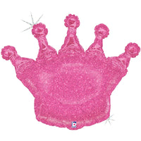 Betallic 36 inch GLITTERING CROWN - PINK Foil Balloon 35685P-B-P