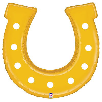 Betallic 38 inch GOLDEN HORSESHOE Foil Balloon 25082P-B-P