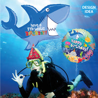 Betallic 39 inch BIRTHDAY SHARK Foil Balloon 35559-B-P