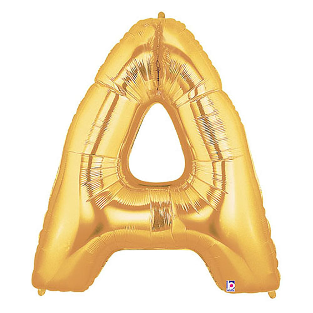 Betallic 40 inch LETTER A - GOLD MEGALOON Foil Balloon 15901GP-B-P