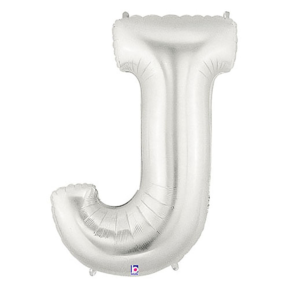 Betallic 40 inch LETTER J - SILVER MEGALOON Foil Balloon 15910SP-B-P