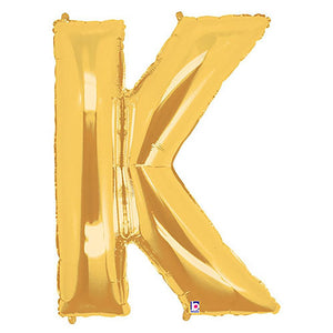 Betallic 40 inch LETTER K - GOLD MEGALOON Foil Balloon 15911GP-B-P