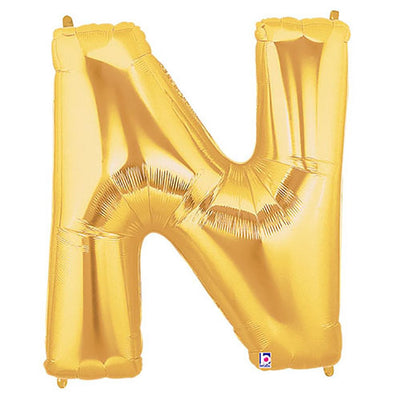 Betallic 40 inch LETTER N - GOLD MEGALOON Foil Balloon 15914GP-B-P