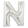 Betallic 40 inch LETTER N - SILVER MEGALOON Foil Balloon 15914SP-B-P