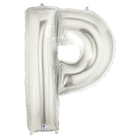 Betallic 40 inch LETTER P - SILVER MEGALOON Foil Balloon 15916SP-B-P