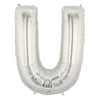 Betallic 40 inch LETTER U - SILVER MEGALOON Foil Balloon 15922SP-B-P