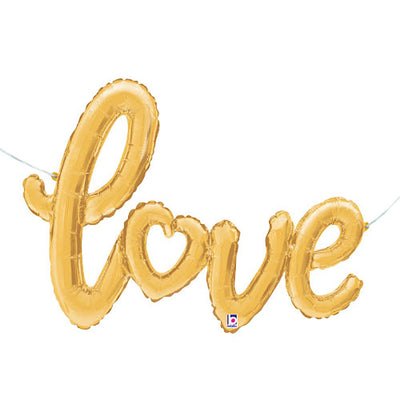 Betallic 47 inch LOVE SCRIPT - GOLD Foil Balloon 35719-B-P