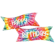 Betallic 49 inch TIE-DYE BANNER BIRTHDAY Foil Balloon 25120P-B-P