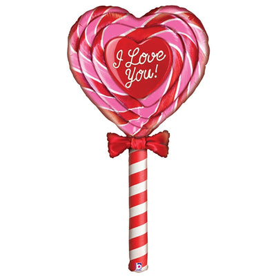 Betallic 60 inch MIGHTY SPECIAL DELIVERY LOVE LOLLIPOP Foil Balloon 25077-B-P