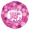 CTI 17 inch HAPPY 18 BIRTHDAY PINK DAZZLEOONS Foil Balloon 114724-C-U