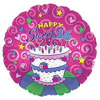 CTI 17 inch HAPPY SWEET 16 BIRTHDAY Foil Balloon 114198-C-U