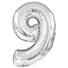 CTI 38 inch NUMBER 9 - CTI - SILVER Foil Balloon 433109-C-U