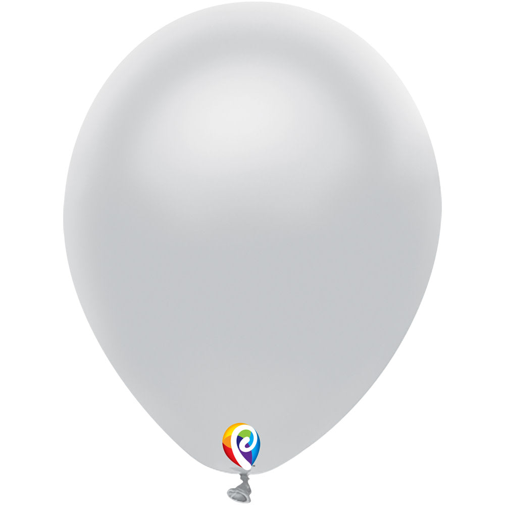 Funsational 7 inch FUNSATIONAL METALLIC SILVER Latex Balloons 21403-F