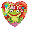 Kaleidescope 36 inch I LOVE YOU FROG HEART Foil Balloon 19552-36-K-U