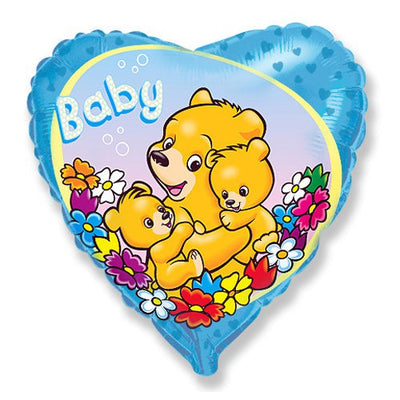 LA Balloons 18 inch BABY BOY BEARS Foil Balloon LAB141-FM