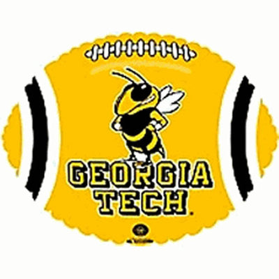 LA Balloons 21 inch GEORGIA TECH YELLOW JACKETS FOOTBALL Foil Balloon 89111-BE-U