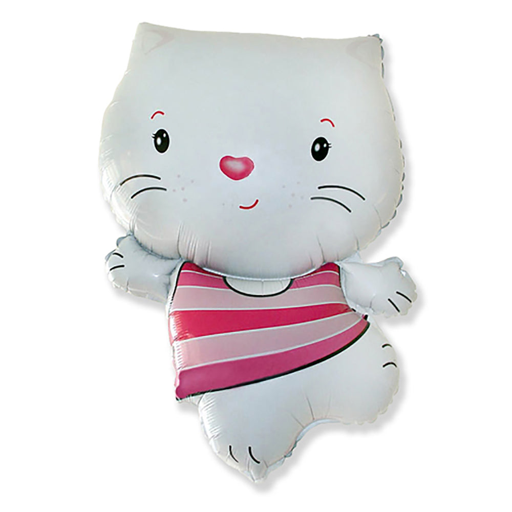 LA Balloons 31 inch LITTLE CAT - WHITE Foil Balloon LAB278-FM