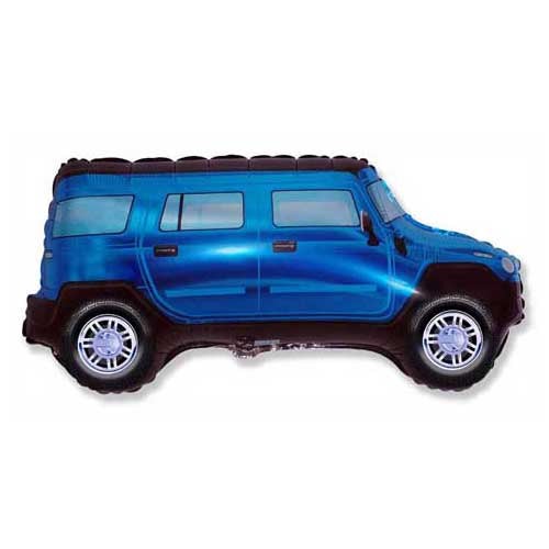 LA Balloons 33 inch FOUR WHEEL DRIVER - BLUE Foil Balloon LAB282-FM