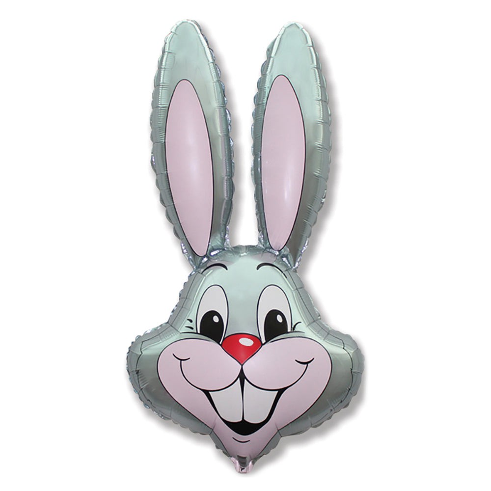 LA Balloons 35 inch RABBIT - GREY Foil Balloon LAB340-FM